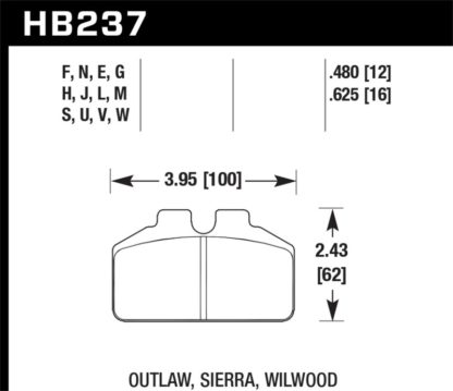 Hawk Wilwood Dynalite w/ Bridgebolt Caliper DTC-60 Race Brake Pads - Image 4