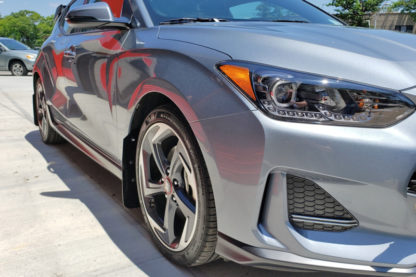 Rally Armor 2019+ Hyundai Veloster Turbo R-Spec UR Black Mud Flap w/ Dark Grey Logo - Image 2