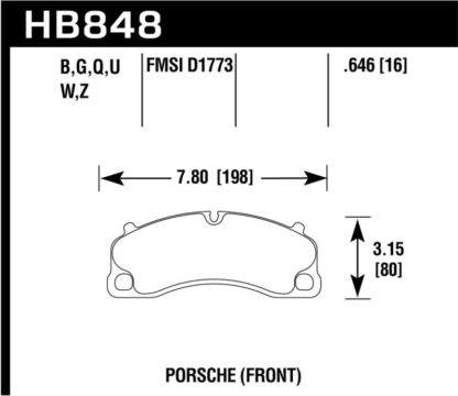 Hawk 14-19 Porsche 911 GT3/GT3 RS / 2016 Porsche Cayman GT4 HP Plus Street Front Brake Pads - Image 2