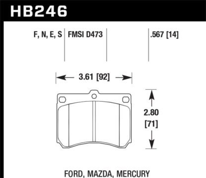 Hawk 14mm Blue 9012 Race Brake Pads - Image 3