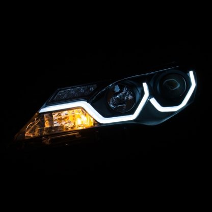 ANZO 2013-2015 Toyota Rav4 Projector Headlights w/ Plank Style Design Black - Image 3