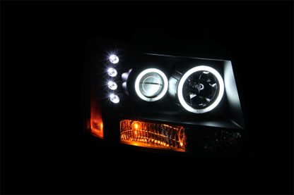 ANZO 2007-2013 Chevrolet Avalanche Projector Headlights w/ Halo Black (CCFL) - Image 2