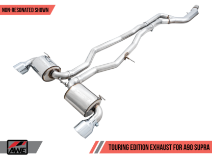 AWE 2020 Toyota Supra A90 Non-Resonated Touring Edition Exhaust - 5in Diamond Black Tips - Image 3