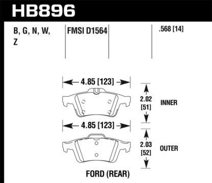 Hawk 16-18 Ford Focus HPS 5.0 Rear Brake Pads - Image 2