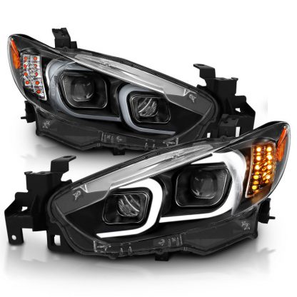 ANZO 2014-2015 Mazda 6 Projector Headlights w/ Plank Style Design Black - Image 6