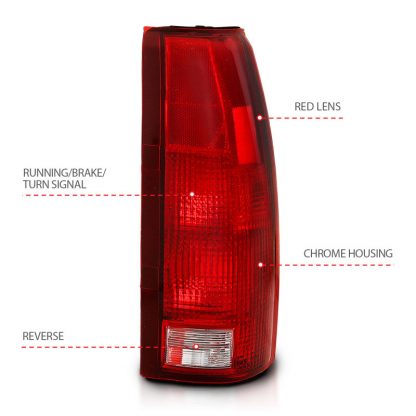 ANZO 1988-1999 Chevy C1500 Taillight Red/Clear Lens (OE Replacement) - Image 2