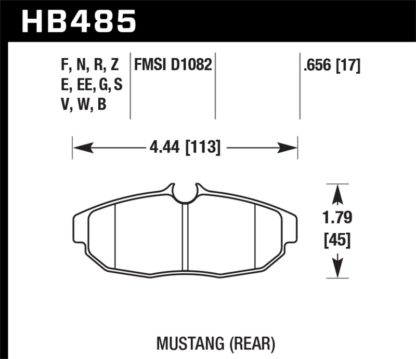 Hawk 08-09 Mustang Bullitt/05-10 & 12-13 Mustang GT/05-13 Mustang V6 Blue 9012 Race Rear Brake Pads - Image 2