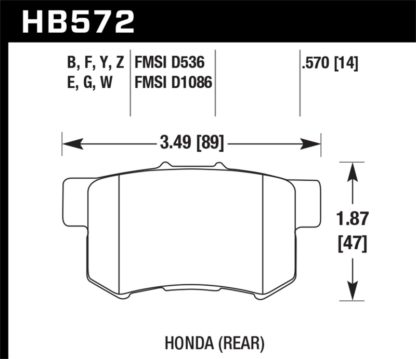 Hawk 2001-2003 Acura CL Type-S HPS 5.0 Rear Brake Pads - Image 2