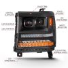 ANZO 16-18 Chevrolet Silverado 1500 LED Projector Headlights w/Plank Style Switchback Black w/ Amber - Image 6
