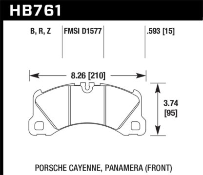 Hawk 10-13 Porsche Panamera / 12-15 Cayenne  Performance Ceramic Luxury & Touring Front Brake Pad - Image 3