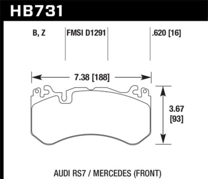 Hawk 15-17 Audi RS7 / 14-15 Mercedes G63 AMG / SL63 AMG HPS 5.0 Street Front Brake Pads - Image 3