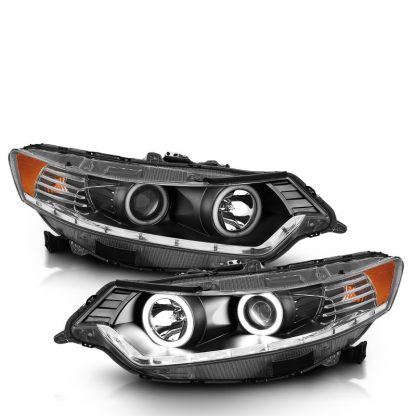 ANZO 2009-2012 Acura Tsx Projector Headlights w/ Halo Black (CCFL) (HID Compatible) - Image 2