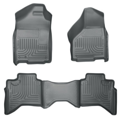 Husky Liners 03-08 Dodge Ram 1500/2500/3500 Quad Cab WeatherBeater Combo Gray Floor Liners - Image 2