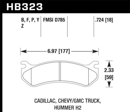 Hawk 06 Chevy Avalanche 2500 / GMC Truck / Hummer Super Duty Street Rear Brake Pads - Image 2