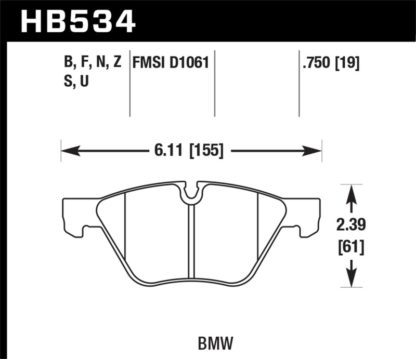 Hawk 08-12 BMW 128i /06 325i/325Xi /07 328i/328Xi /06 330i/330Xi Front DTC-70 Race Brake Pads - Image 4