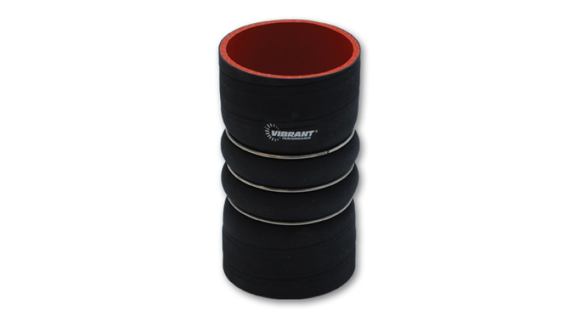 Vibrant 4 Ply Aramid Reinf Silicone Hump Hose conn 3.5in IDx6in long 3 reinforcement rin MATTE BLK - Image 2