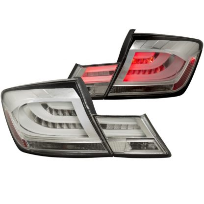 ANZO 2013-2015 Honda Civic LED Taillights Chrome - Image 2