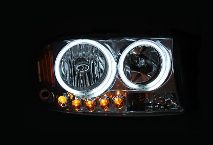 ANZO 1997-2004 Dodge Dakota Projector Headlights w/ Halo Black 1 pc - Image 2