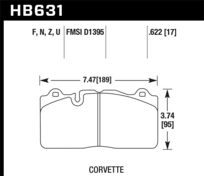 Hawk 09-11 Corvette Z06/09-13 0ZR-1 (w/Carbon Ceramic Brakes & Iron Rotors) Front DTC-70 Brake Pads - Image 3