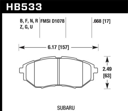 Hawk 2006-2007 Subaru B9 Tribeca Limited HPS 5.0 Front Brake Pads - Image 3