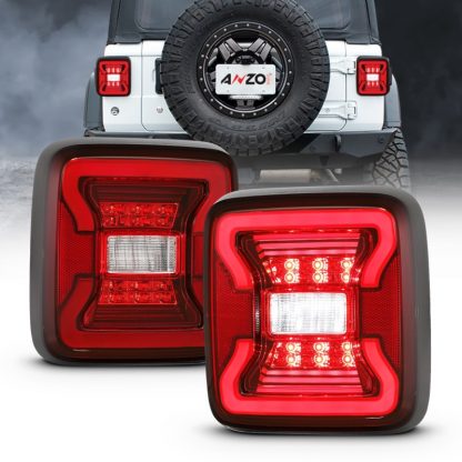 ANZO 18-19 Jeep Wrangler JL LED Taillights Black - Image 2