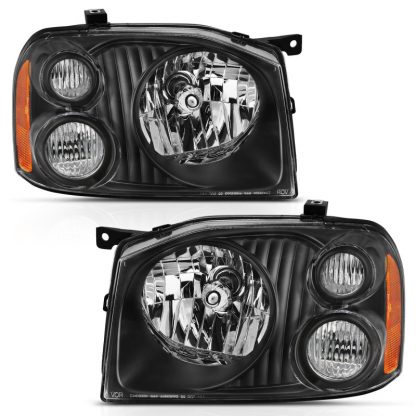 ANZO 2001-2004 Nissan Frontier Se Crystal Headlight Black Amber Reflector - Image 2