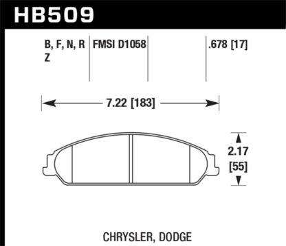 Hawk 05 Chrysler 300C w/ Perf. and HD Suspension HPS Street Front Brake Pads - Image 4