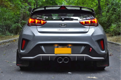 Rally Armor 2019+ Hyundai Veloster Turbo R-Spec UR Red Mud Flap w/ White Logo - Image 5