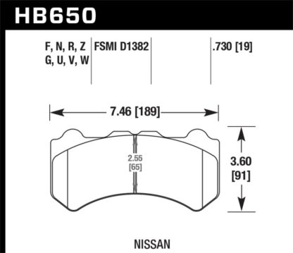 Hawk 09-11 Nissan GT-R HP+ Street Front Brake Pads - Image 2