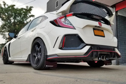 Rally Armor 17-18 Honda Civic Type R (Type R Only) UR White Mud Flap w/ Red Logo - Image 9