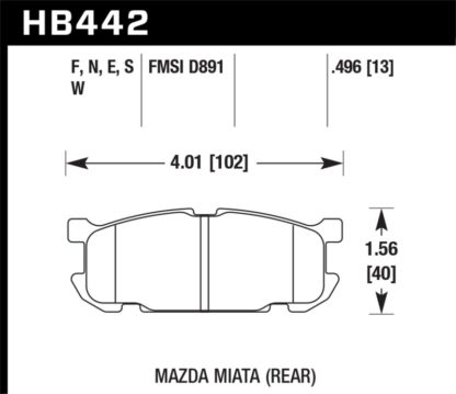 Hawk 01-02 Miata DTC-30 Street Rear Brake Pads - Image 3