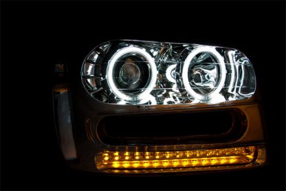 ANZO 2002-2009 Chevrolet Trailblazer Projector Headlights w/ Halo Chrome - Image 2