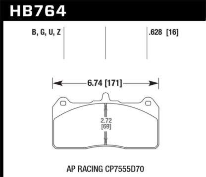 Hawk AP Racing CP7555D70 DTC-60 AP Racing Brake Pads - Image 2