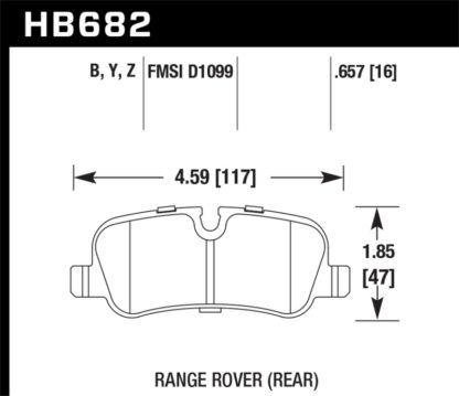 Hawk 05-09 Range Rover LR3 D1099 Performance Ceramic Street Rear Brake Pads - Image 3