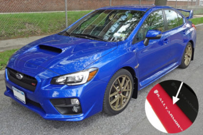 Rally Armor 15+ Subaru WRX & STi Sedan Only UR Red Mud Flap w/ White Logo - Image 2