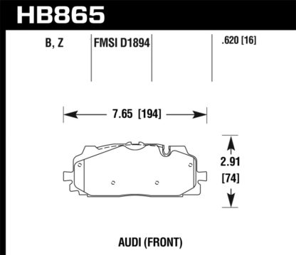 Hawk 18-19 Audi S5 HPS 5.0 Front Brake Pads - Image 2