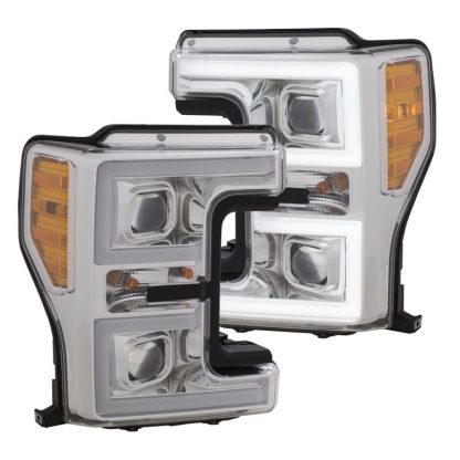 ANZO LED Headlights 17-18 Ford F-250 Super Duty Plank-Style L.E.D. Headlight Chrome (Pair) - Image 2