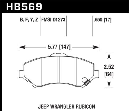 Hawk 2007-2011 Dodge Nitro R/T HPS 5.0 Front Brake Pads - Image 2