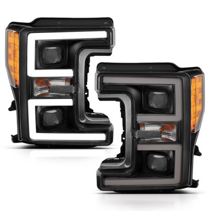 ANZO LED Headlights 17-18 Ford F-250 Super Duty Plank-Style L.E.D. Headlight Black (Pair) - Image 9