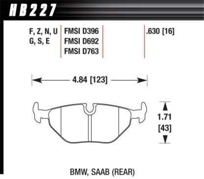 Hawk 95-99 BMW M3 E36 HP+ Street Rear Brake Pads - Image 4