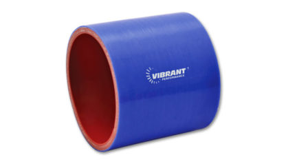 Vibrant 4 Ply Reinforced Silicone Straight Hose Coupling - 3.5in I.D. x 3in long (BLUE) - Image 2