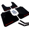 Rally Armor 08-10 WRX (hatch & sedan) / 08-11 Subaru 2.5i UR Black Mud Flap w/ Grey Logo - Image 2