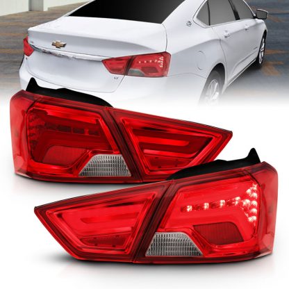 ANZO 14-18 Chevrolet Impala LED Taillights Red/Clear - Image 2