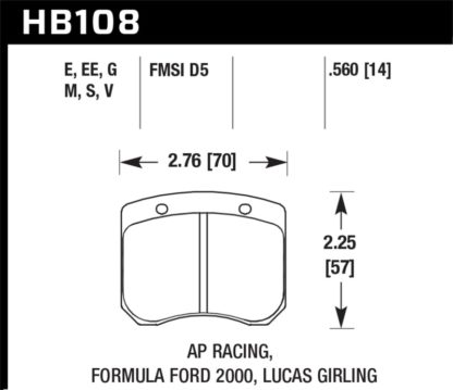 Hawk 1984-1986 Alfa Romeo GTV-6 2.5 HPS 5.0 Front Brake Pads - Image 2