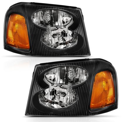 ANZO 2002-2009 Gmc Envoy Crystal Headlight  Black Amber - Image 2