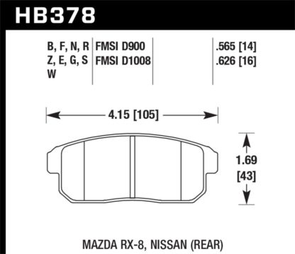 Hawk 2001-2001 Infiniti G20 (Made On or After 12-1-01) HPS 5.0 Rear Brake Pads - Image 3