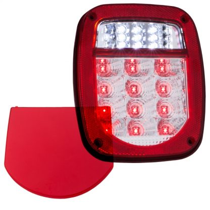 ANZO 1976-1985 Jeep Wrangler LED 2 Lens - Red/Clear, Chrome - Image 4