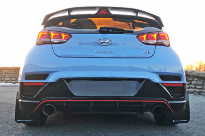 Rally Armor 2019+ Hyundai Veloster N UR Red Mud Flap w/ White Logo - Image 5