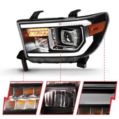 ANZO 2007-2014 Toyota Tundra Projector Light Bar H.L Black Amber(Led High Beam) (Halogen Version) - Image 5