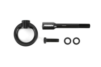 Perrin 02-07 Subaru WRX/STI Tow Hook Kit (Front) - Flat Black - Image 4